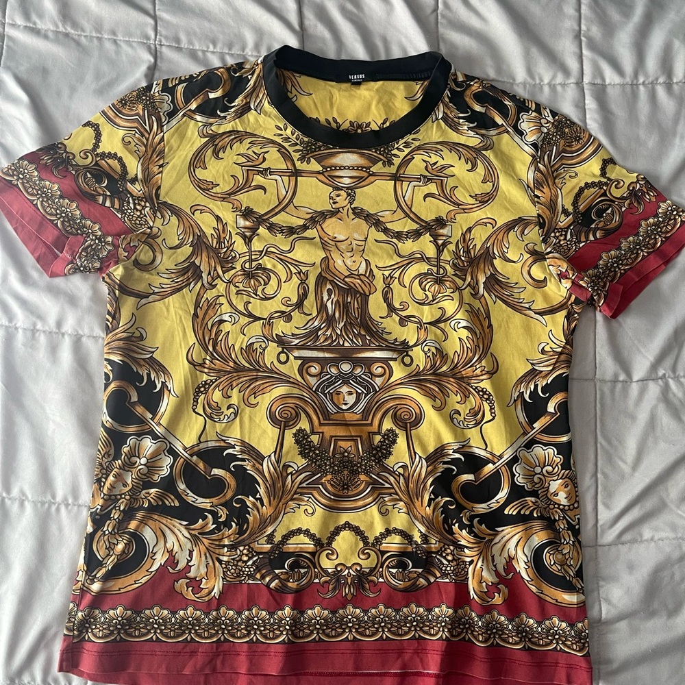 Versus Versace Yellow and Red Baroque Tee
